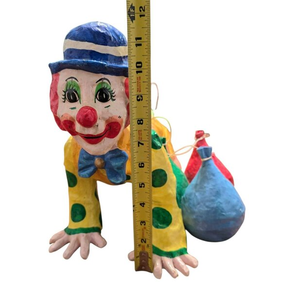 VTG Hanging Clown Balloons XL Paper Mache Kids Room Daycare Circus Decor Mexico - Picture 10 of 15